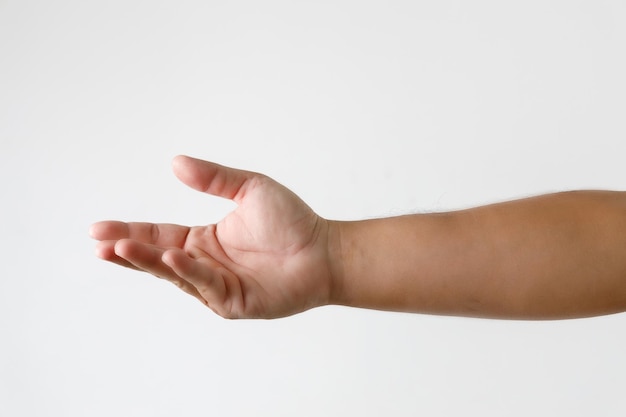 Man hand to hold something with empty