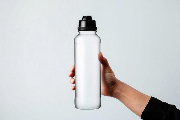 Photo man hand hold sport water bottle