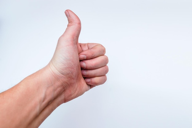 Man hand isolated on white background