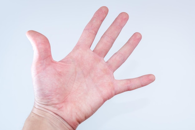 Man hand isolated on white background