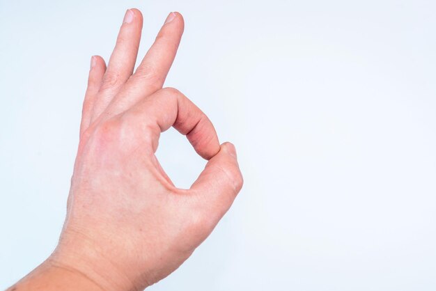 Man hand isolated on white background