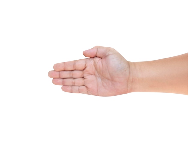 A Man hand isolated on white background