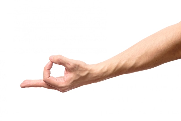 Man hand in OK sign isolated