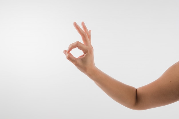 Man hand on a white background