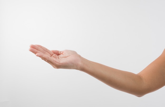 Man hand on a white background