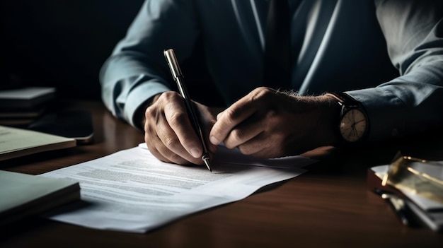 Man hands with insurance documents