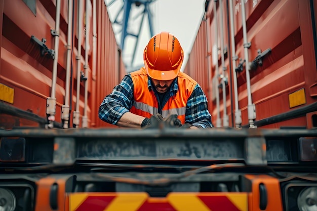 A man in a hard hat and orange hard hat