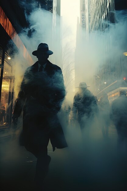 a man in a hat and a hat is walking down the street