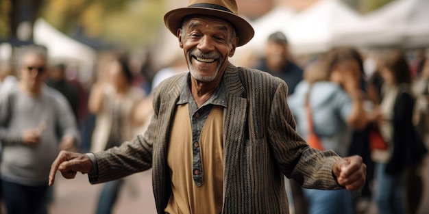 A man in a hat smiles at the camera.