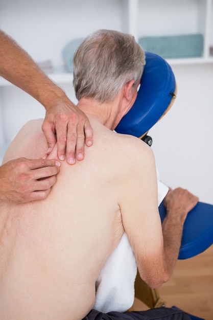 Man having back massage 