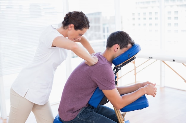 Man having back massage 