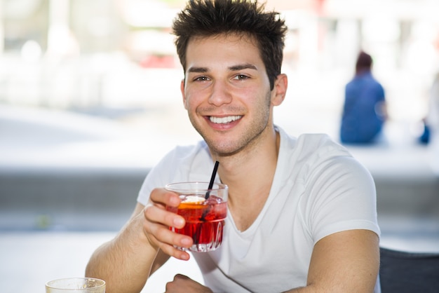 Man having a cocktail