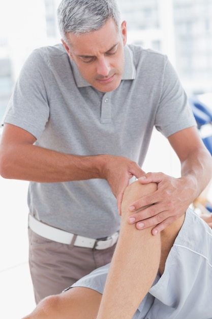 Man having knee massage 