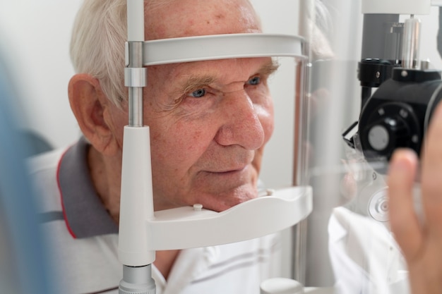 Man having an ophthalmology checking