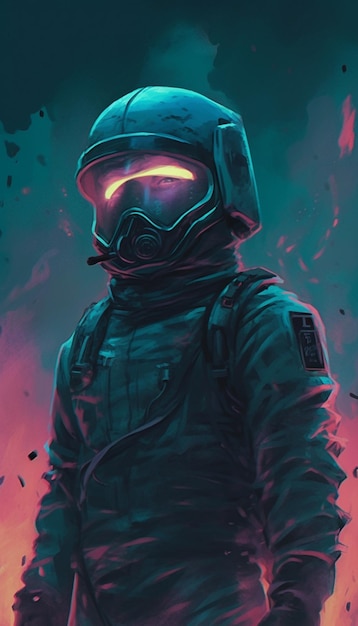 A man in a helmet with the word doom on the cover.