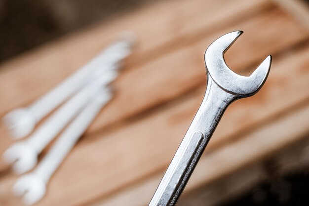 A man hold wrench.the concept of automotive,