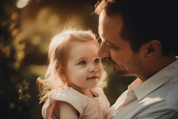 A man holding a baby with the word love on the front