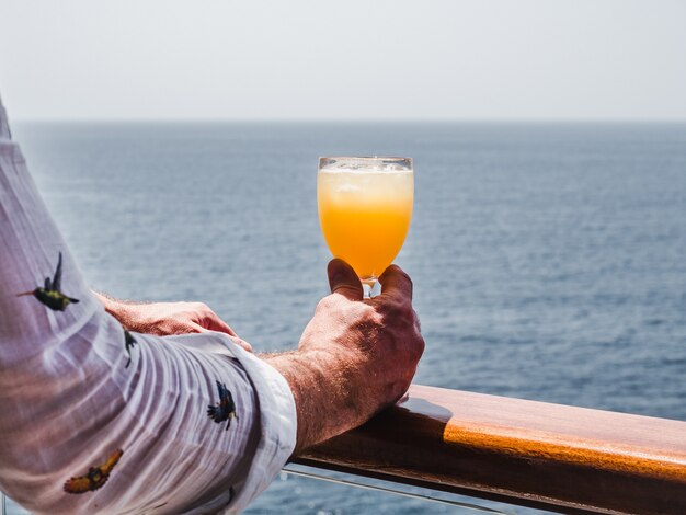 Man holding a beautiful glass of wine