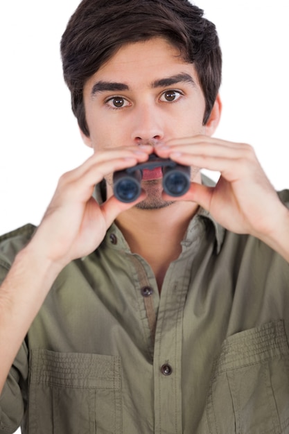 Man holding binoculars