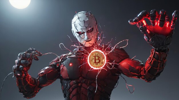 Man Holding Bitcoin in Hands