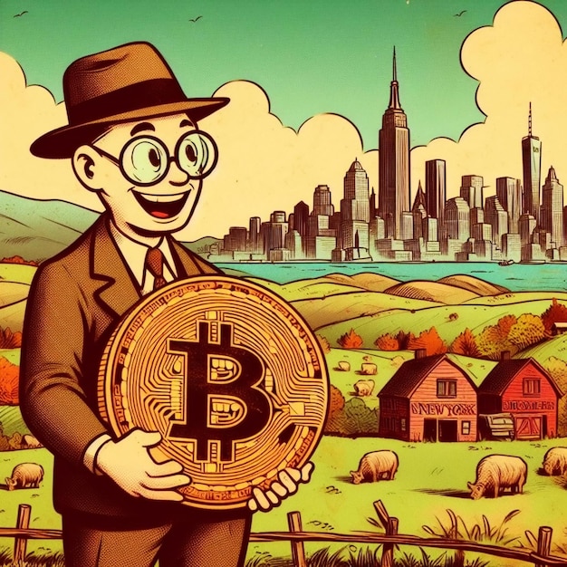 man holding bitcoin