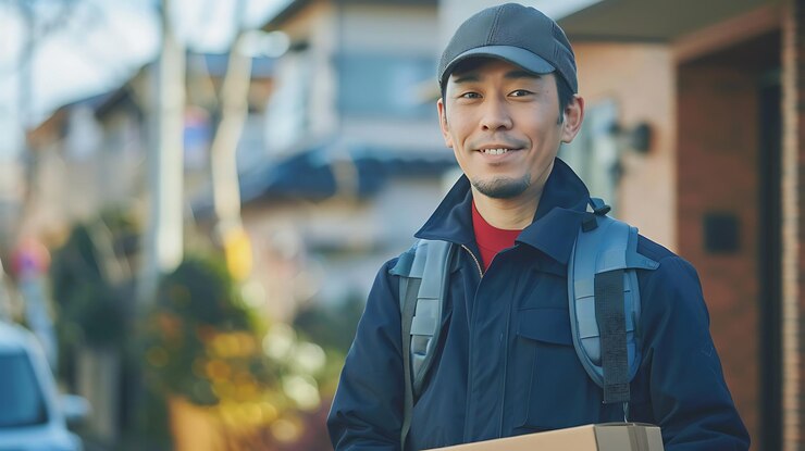 Photo 彼がそれを持っていると書かれた箱を握っている男
