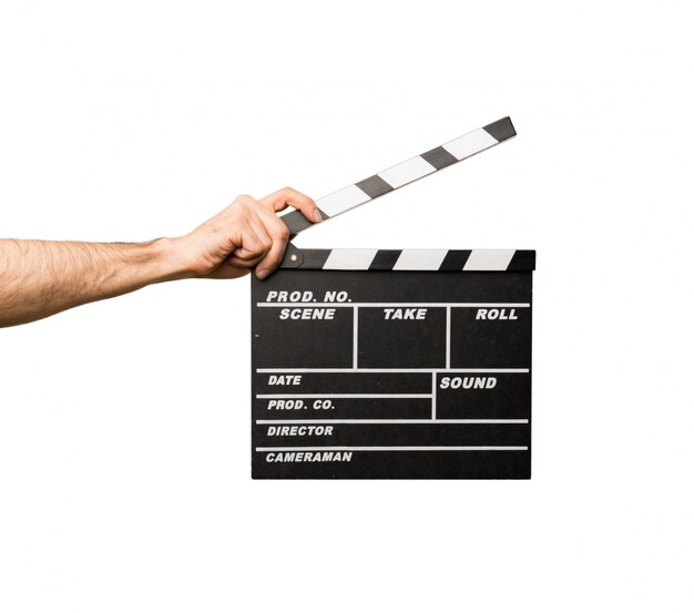 Человек, держащий clapperboard