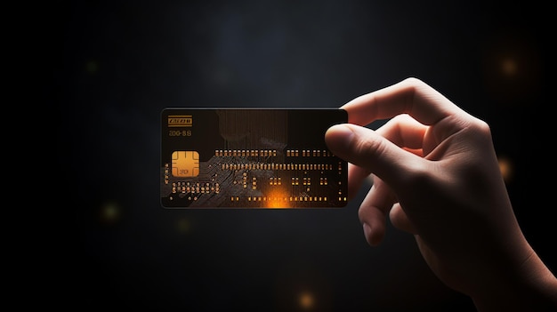 man holding credit card in hand