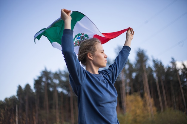 Man  holding flag of Mexico September 16 Independence Day of Mexico Mexican War of Independence 1810