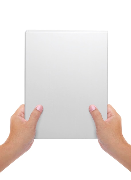 A man holding an folder isolated over white