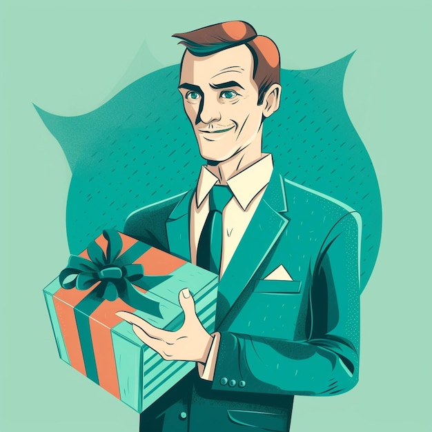 A man holding a gift box in his hand