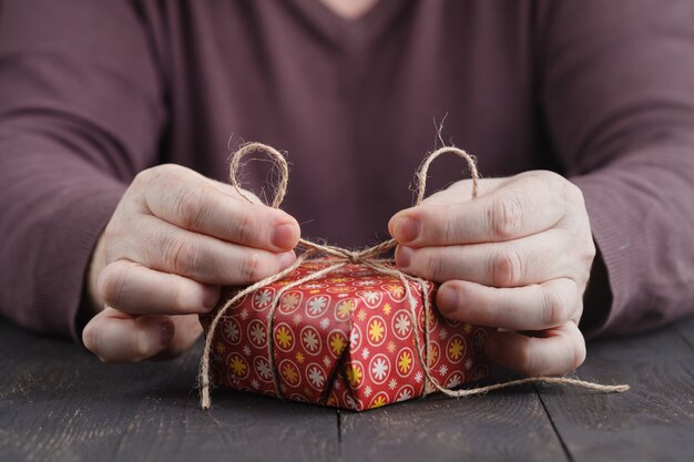 Man holding a gift box