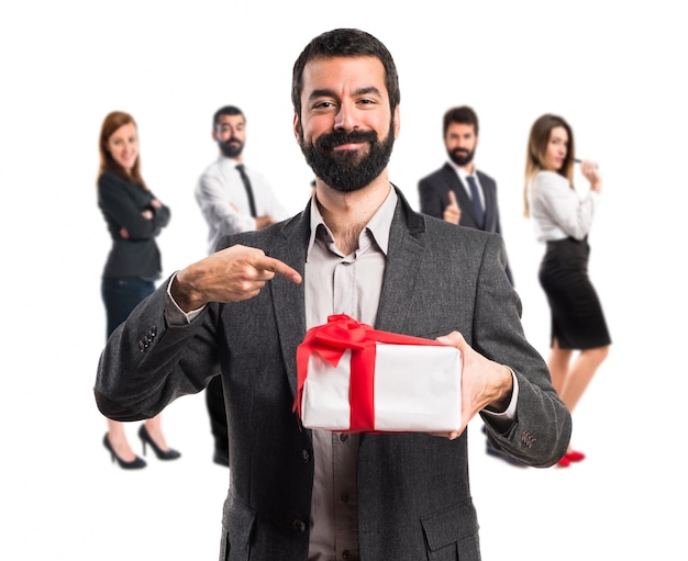 Man holding a gift