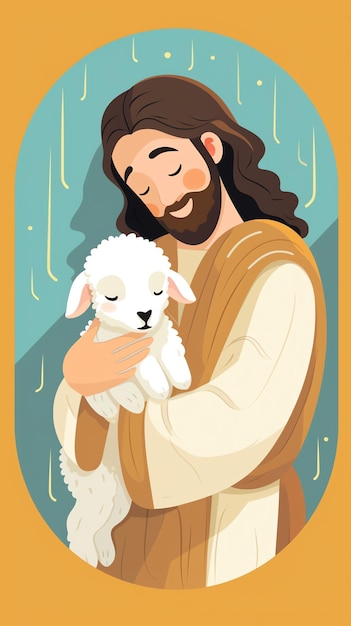 A man holding a lamb