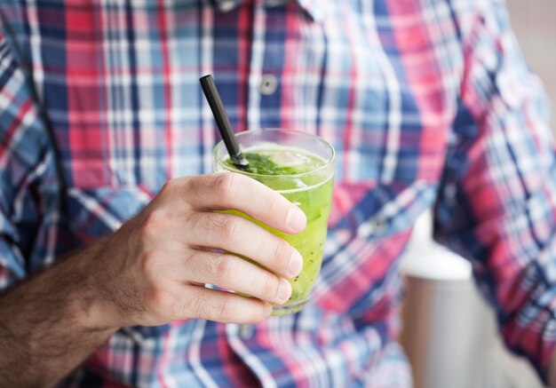 Man holding a lemonade