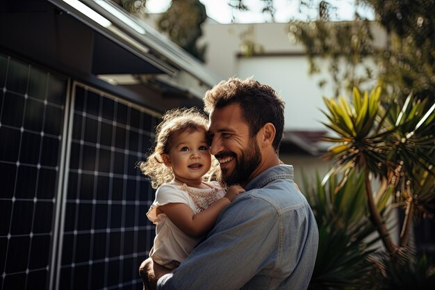 Foto un uomo che tiene in braccio una bambina