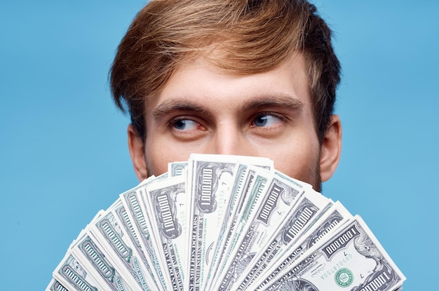 Man holding money closeup office executive finance