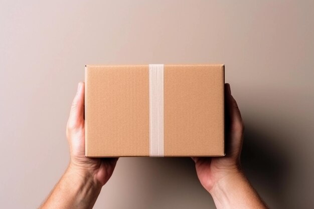 A man holding a package mock up