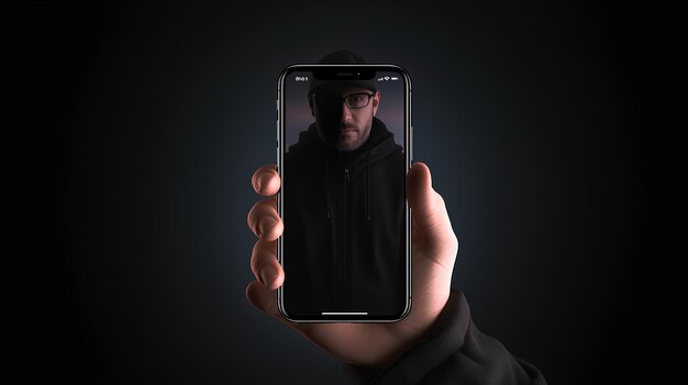 Photo man holding a phone