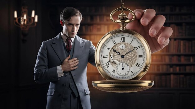 Man holding pocket watch