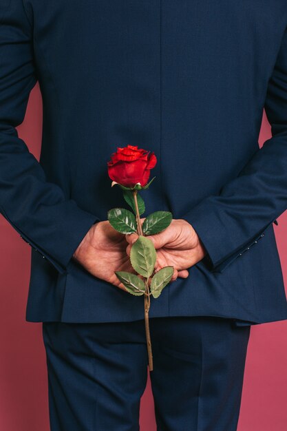 Man holding a rose