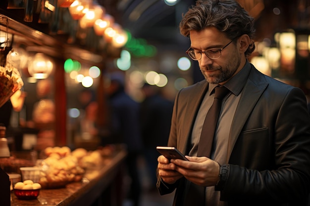 Man holding smartphone in hand