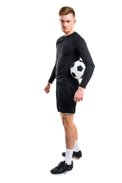 Man holding a soccer ball