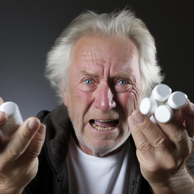 A man holding two wii controllers in his hands