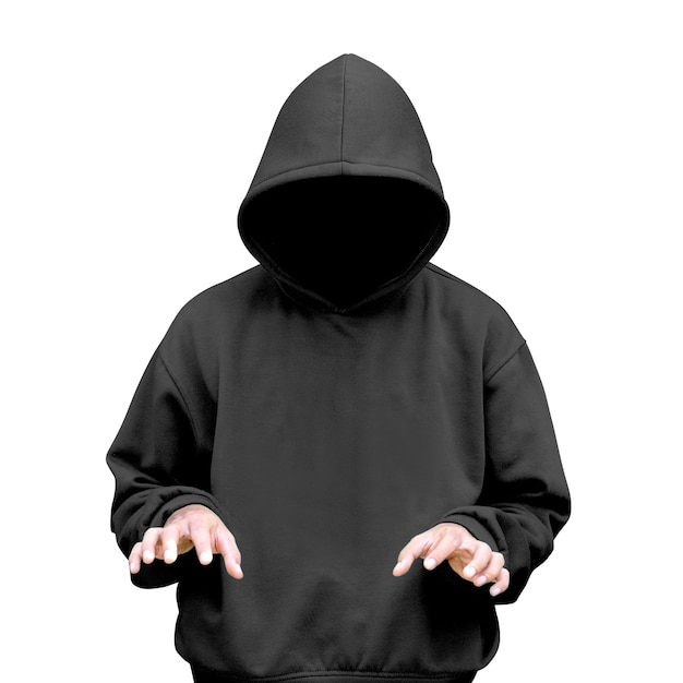 Man in hoodie typing something