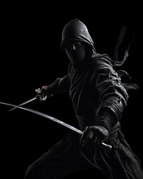 A man in a hoodie with a sword in his hand.