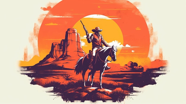 A man on a horse holding a gun Generative AI Art