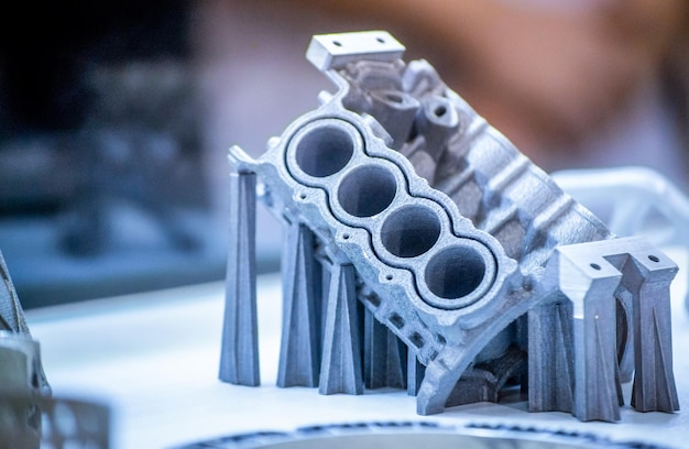 Man houdt object gedrukt op metalen 3d-printer