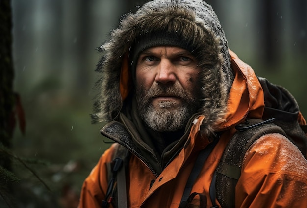 a man hunts during hunting season in the forest