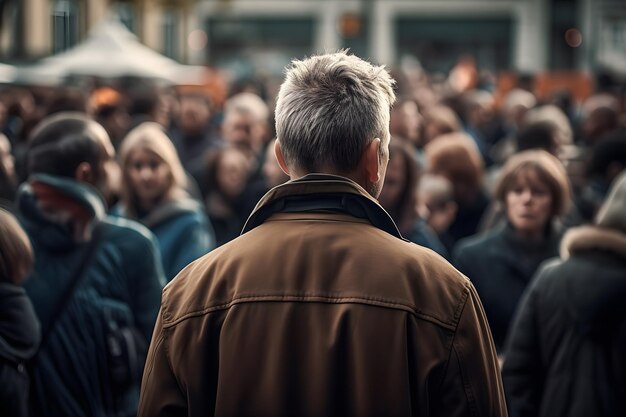 Man in de menigte Neuraal netwerk AI gegenereerd